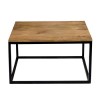 GRADE A1 - Suri Modern Industrial Modern Square Coffee Table in Mango Wood &amp; Metal Detail 