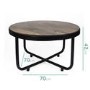 Suri Modern Industrial Round Coffee Table in Dark Mango Wood & Metal Detail