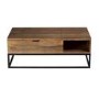 Solid Wood Flip Top Coffee Table with Industrial Black Base - Suri