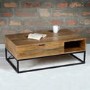 GRADE A1 - Suri Industrial Modern Coffee Table with Storage in Mango Wood & Metal Detail