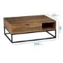 Solid Wood Flip Top Coffee Table with Industrial Black Base - Suri