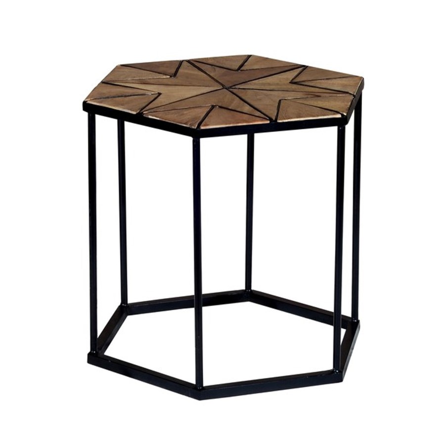 Industrial Hexagon Side Table- Suri