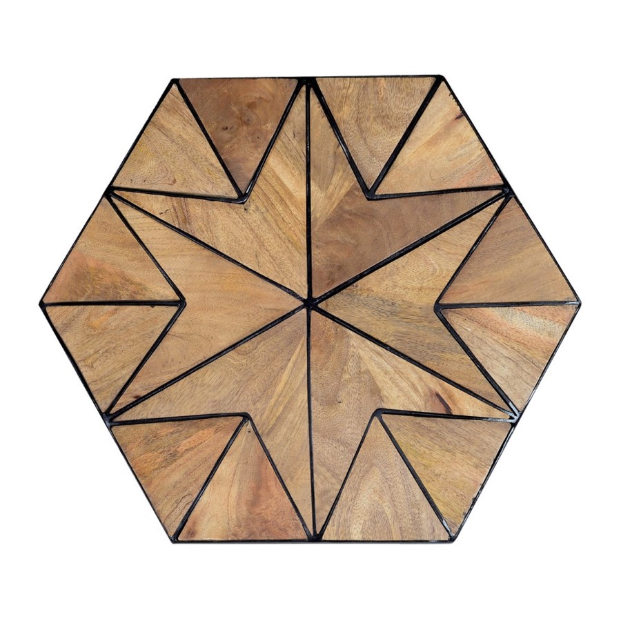 Industrial Hexagon Side Table- Suri
