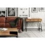 Solid Wood Console Table with Industrial Black Metal Legs - Suri