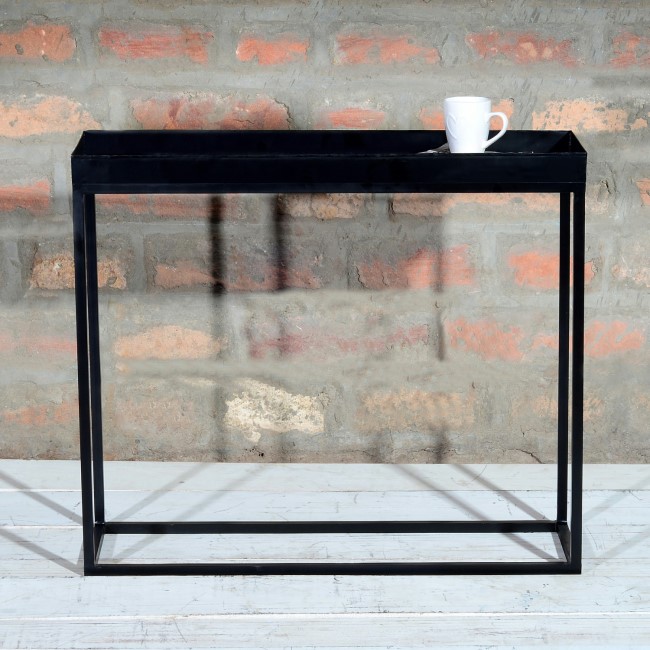 Suri Industrial Black Metal Console Table