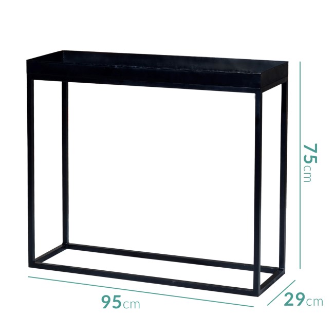 Suri Industrial Black Metal Console Table