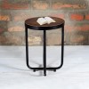 GRADE A2 - Suri Industrial Round Side Table in Mango Wood and Metal