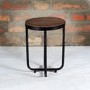 Suri Industrial Round Side Table in Mango Wood and Metal
