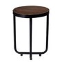 Suri Industrial Round Side Table in Mango Wood and Metal