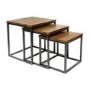 Suri Nest of Tables in Wood & Iron - Industrial
