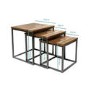 Suri Nest of Tables in Wood & Iron - Industrial