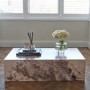 Large Rectangular Beige Marble Coffee Table - Sur