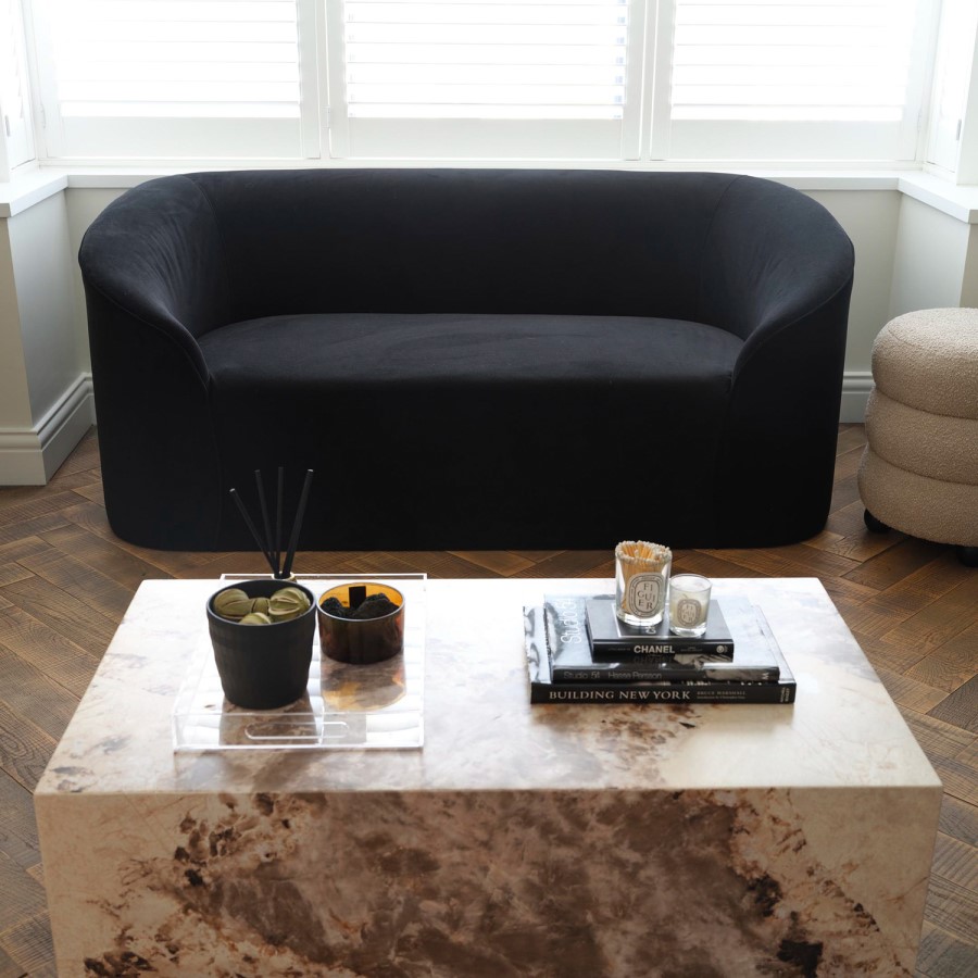 Large Rectangular Beige Marble Coffee Table - Sur