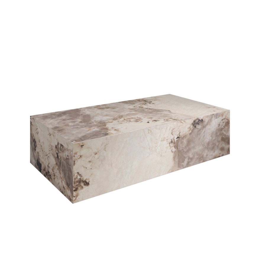 Large Rectangular Beige Marble Coffee Table - Sur