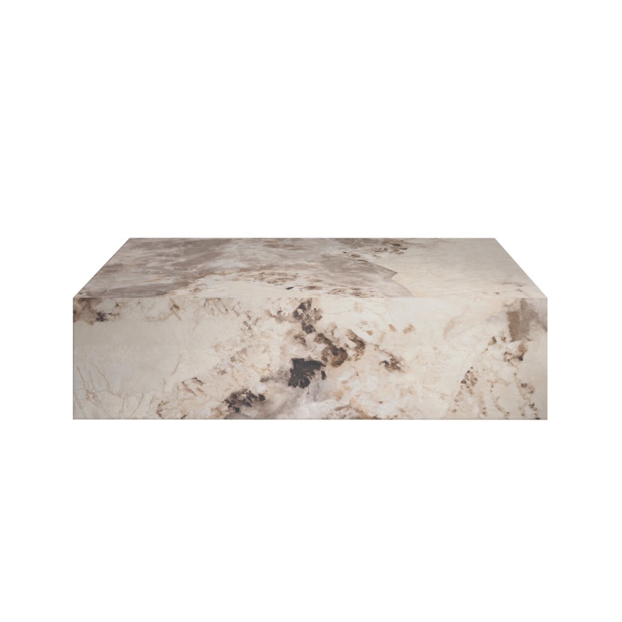 Large Rectangular Beige Marble Coffee Table - Sur