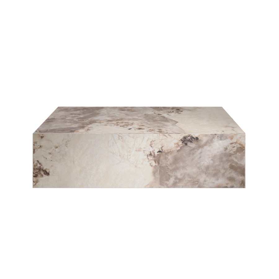 Large Rectangular Beige Marble Coffee Table - Sur