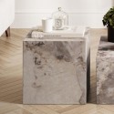 A1/SURPANSTB ONLY OPENED - Square Beige Marble Side Table - Sur