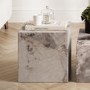 Square Beige Marble Side Table - Sur