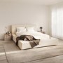Square Beige Marble Side Table - Sur
