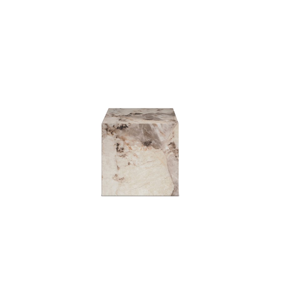 Square Beige Marble Side Table - Sur