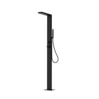 Black Outdoor Shower with Pencil Hand Shower 2 Outlets - Suva