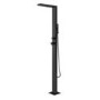 Black Outdoor Shower with Pencil Hand Shower 2 Outlets - Suva