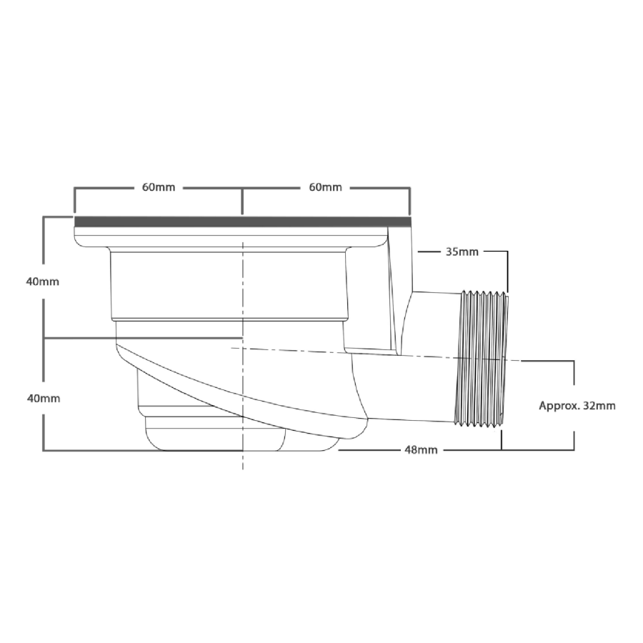 90mm Tray Waste for Sileti Trays - White