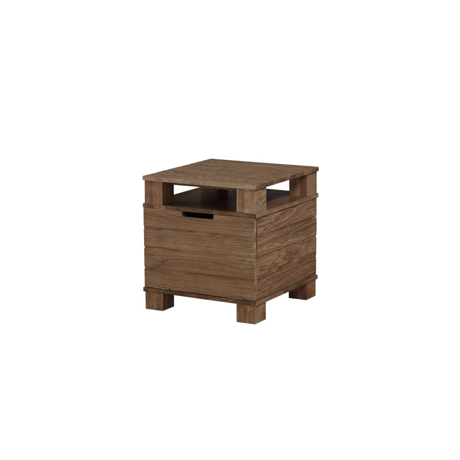 Rustic Oak Solid Wood Lamp Table