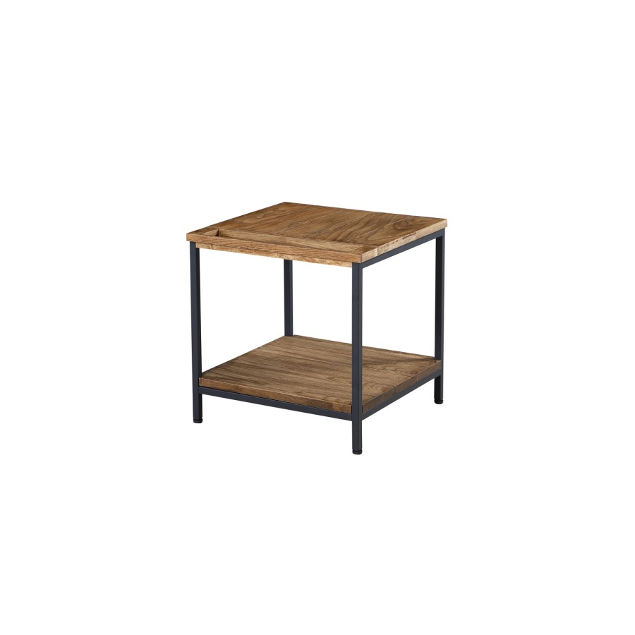 Jual Furnishings Metal and Rustic Oak Lamp Table