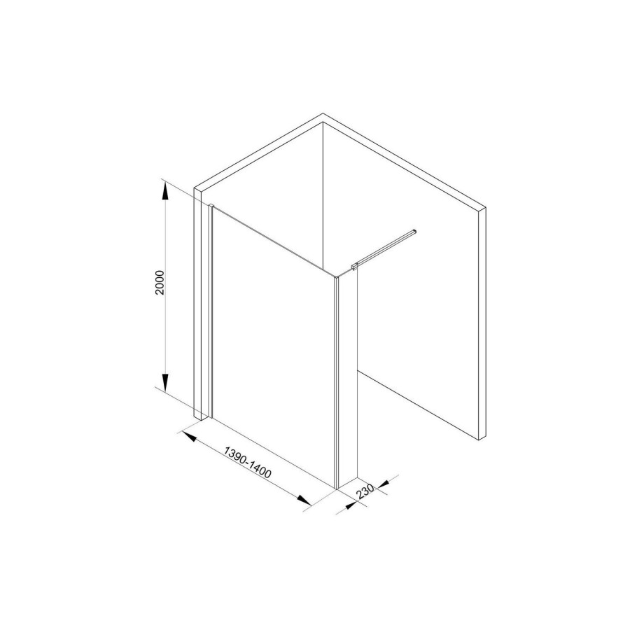 Walk In Shower Enclosure with Return Panel - 1400mm - 8mm Glass - Taylor & Moore