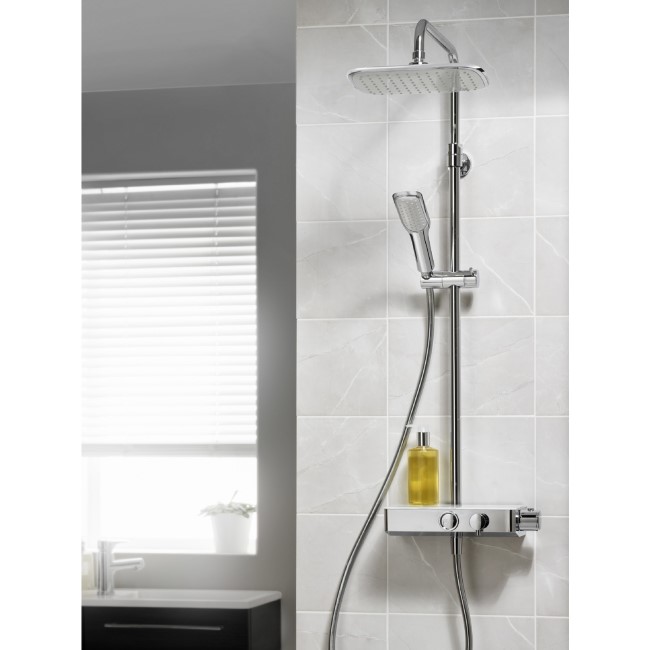 Triton Push Button Bar Diverter Mixer Shower Set - Chrome