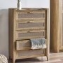 Rattan Chest of 5 Drawers - Sydney - Julian Bowen