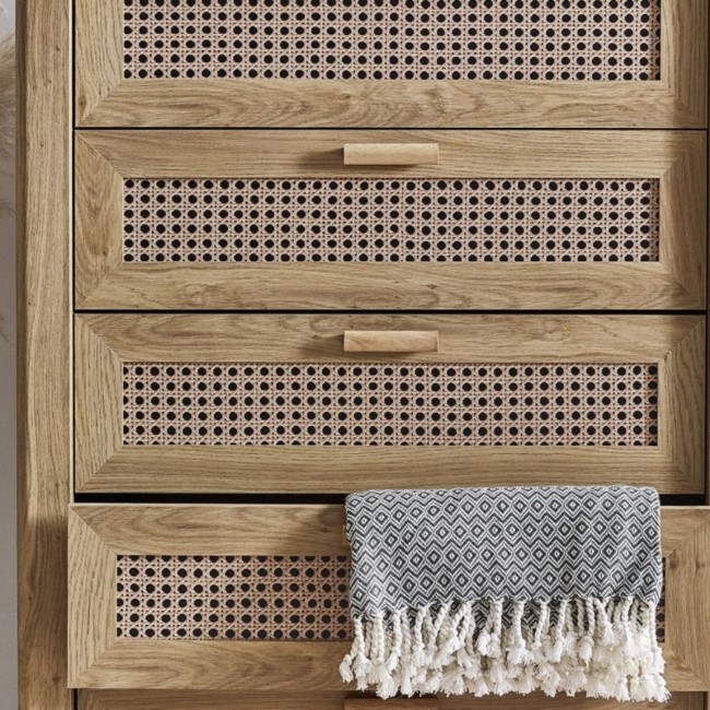 Rattan Chest of 5 Drawers - Sydney - Julian Bowen