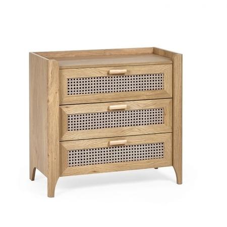 Rattan Chest of 3 Drawers - Sydney - Julian Bowen