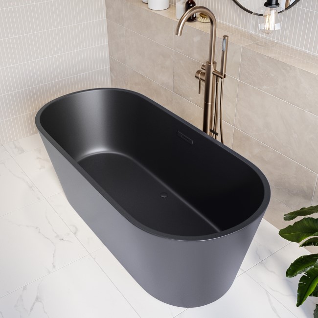 Matt Black Freestanding Double Ended Bath 1590 x 740mm - Sydney