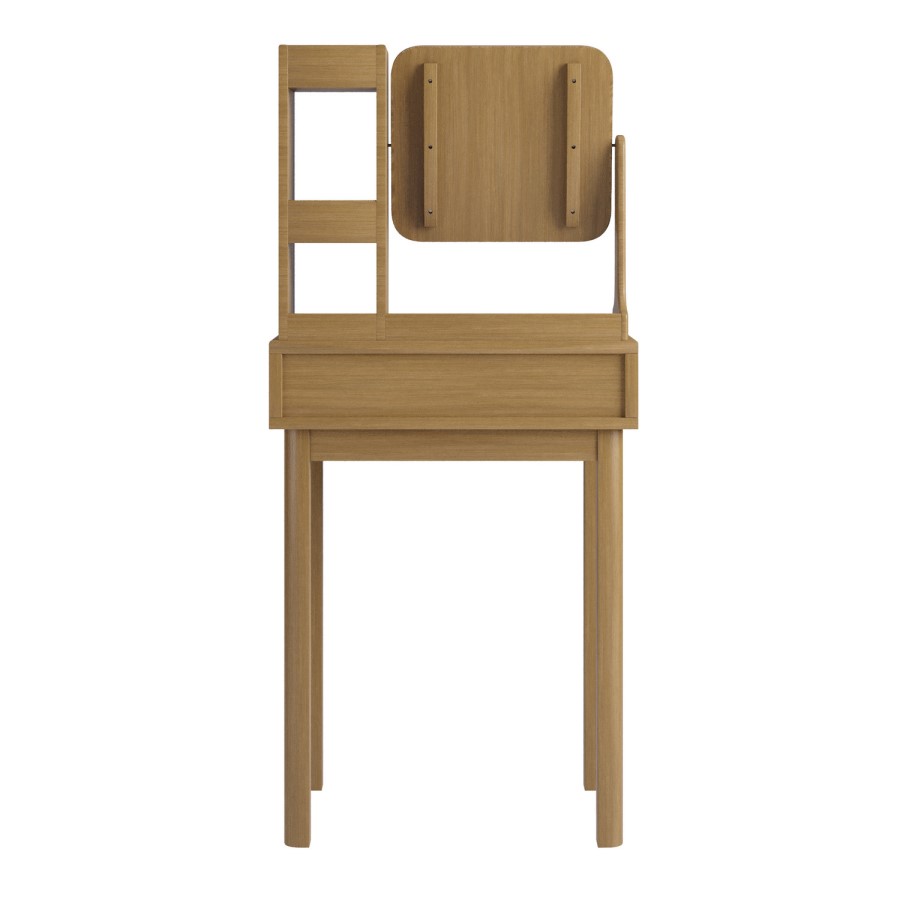 Natural Oak Dressing Table With Mirror and Matching Stool - Sawyer