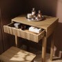 Natural Oak Dressing Table With Mirror and Matching Stool - Sawyer