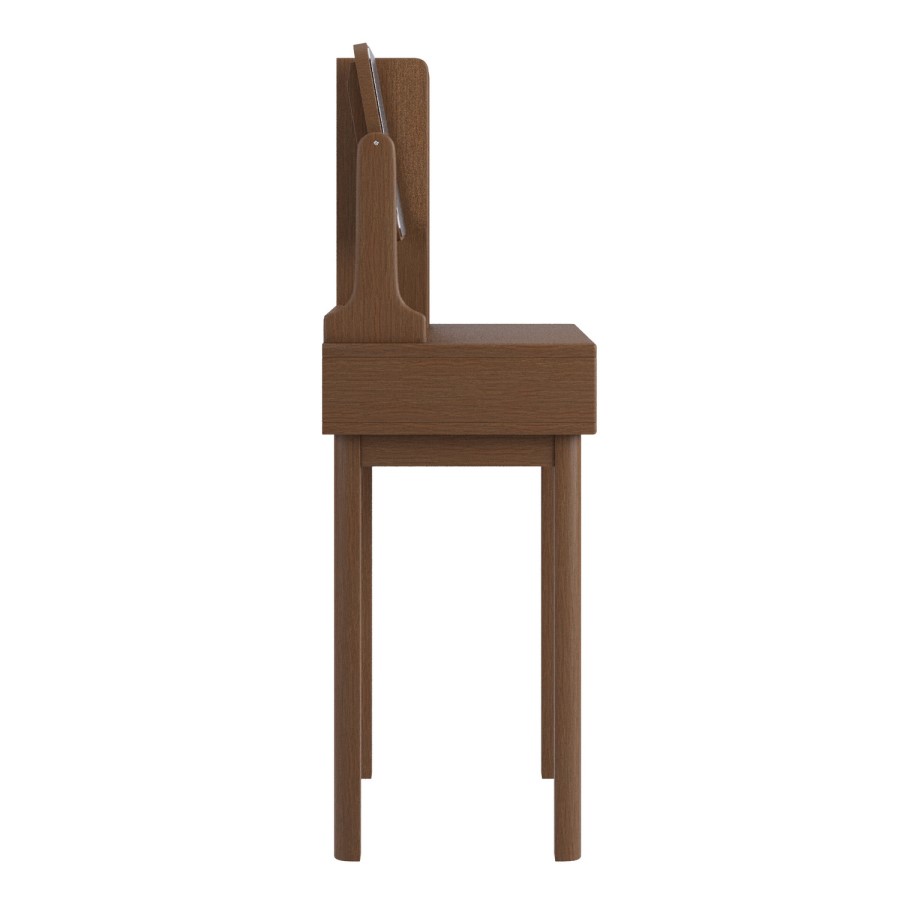 Walnut Dressing Table With Mirror and Matching Stool - Sawyer 