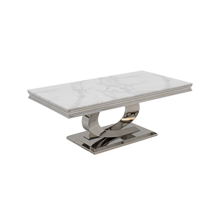 Large Vida Living Selene Coffee Table in Bone White