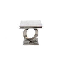 Vida Living Selene Lamp Table in Bone White