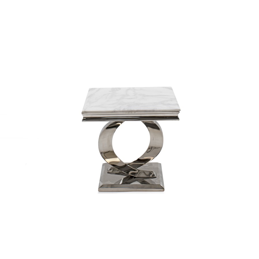 Vida Living Selene Lamp Table in Bone White