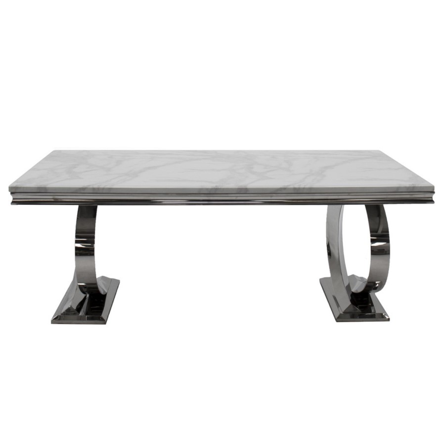 Large White Marble Dining Table - Vida Living