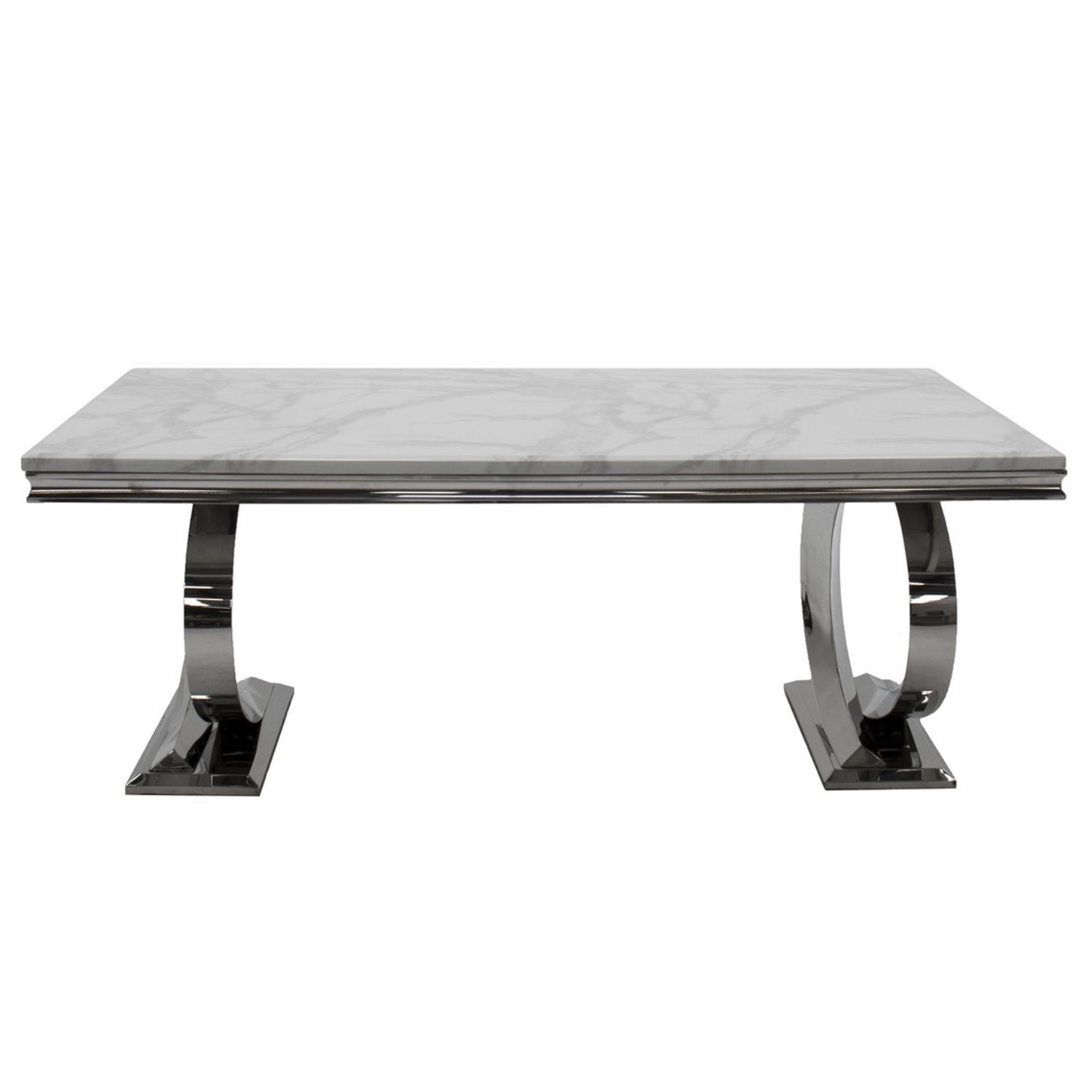 Photo of Large white marble dining table - vida living
