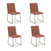 Soren Set of 4 Pink Velvet Dining Chairs 