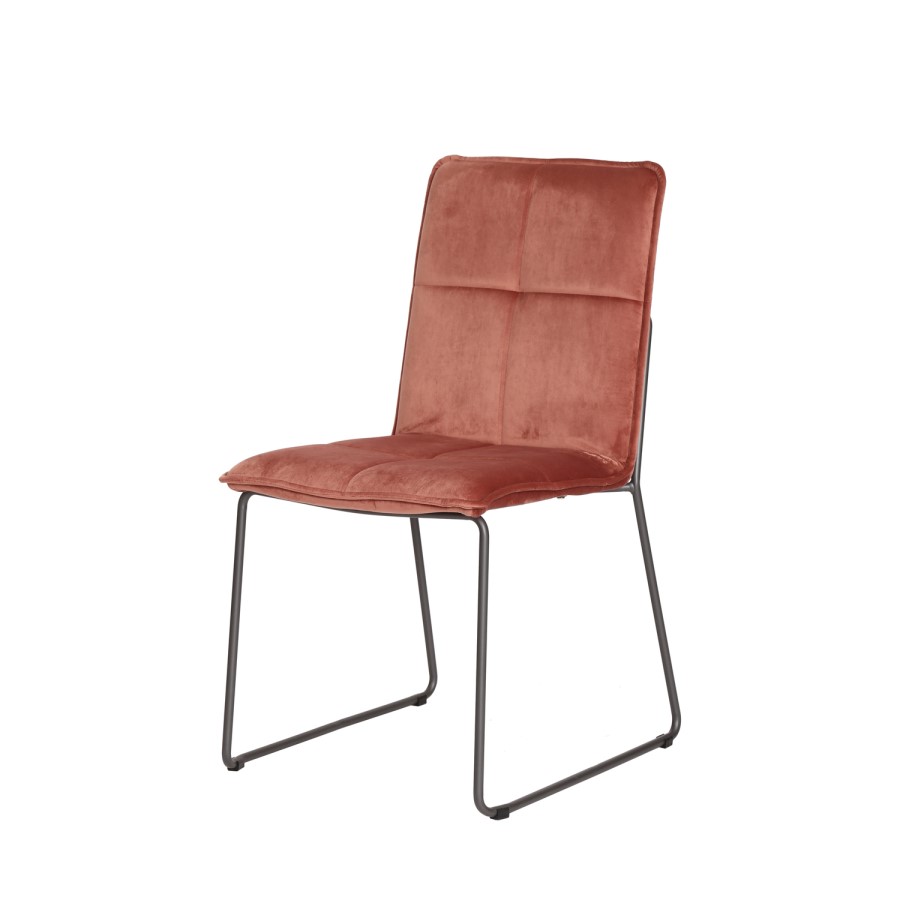 Soren Set of 4 Pink Velvet Dining Chairs 