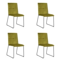 Soren Set of 4 Green Velvet Dining Chairs