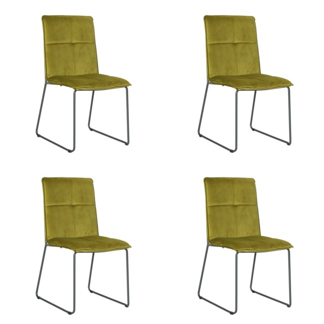 Soren Set of 4 Green Velvet Dining Chairs