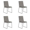 Soren Set of 4 Grey Velvet  Dining Chairs