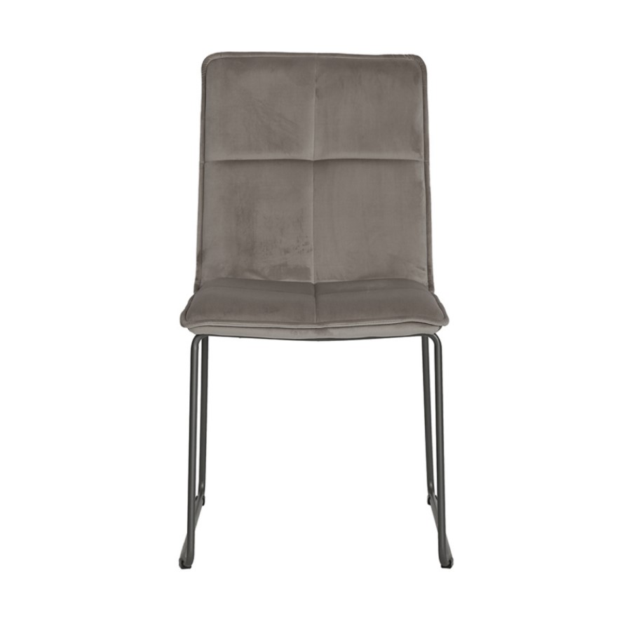 Soren Set of 4 Grey Velvet  Dining Chairs