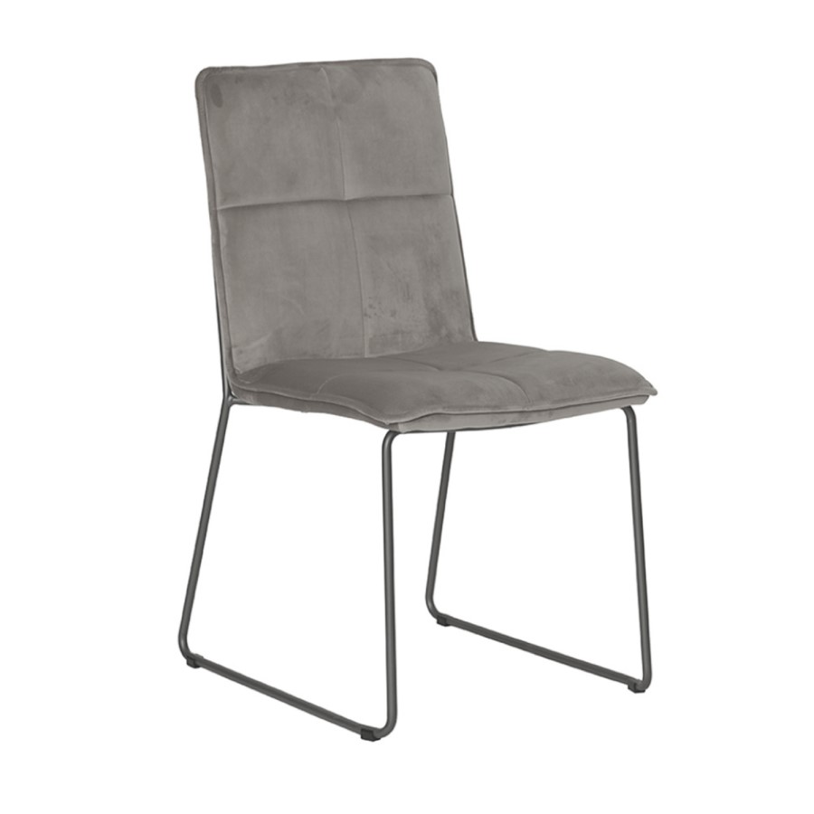 Soren Set of 4 Grey Velvet  Dining Chairs